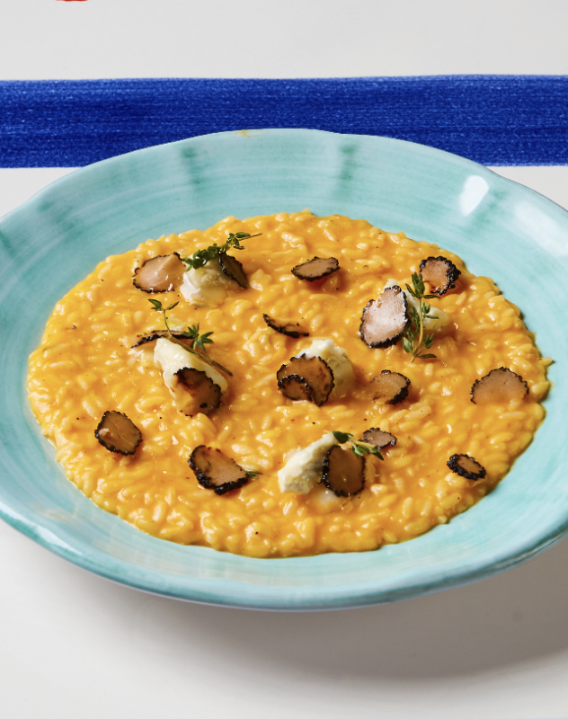 Risotto zucca, gorgonzola dop e tartufo