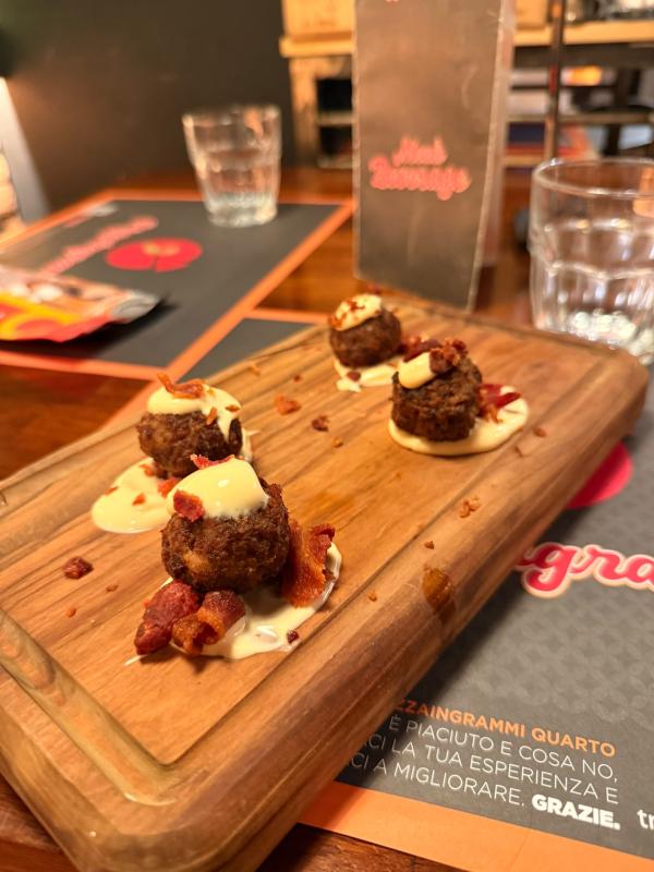 polpettine cheddar e bacon